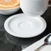Syracuse China 911194021 Reflections 5 5/8" Aluma White Porcelain Tea / Cappuccino Saucer - 36/Case