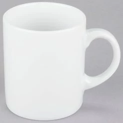 10 Strawberry Street RW0028 Royal White 8 Oz. White Round Porcelain C-Handle Mug - 24/Case -Rak Porcelain shop 993876